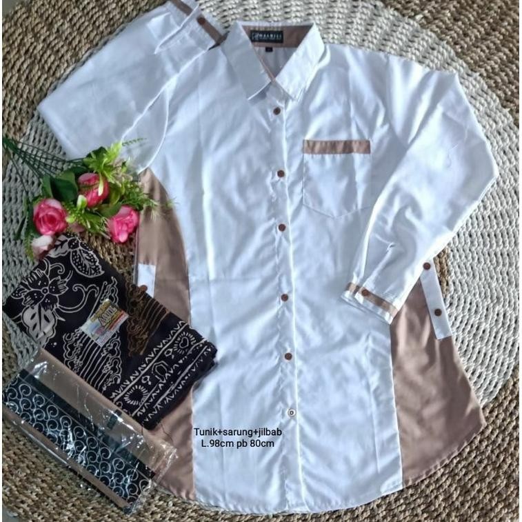 Flash  Sale Baju Santri Putri | Tunik Santri Putri Toyobo Putih Polos | Tunik Santriwati | Atasan Sa