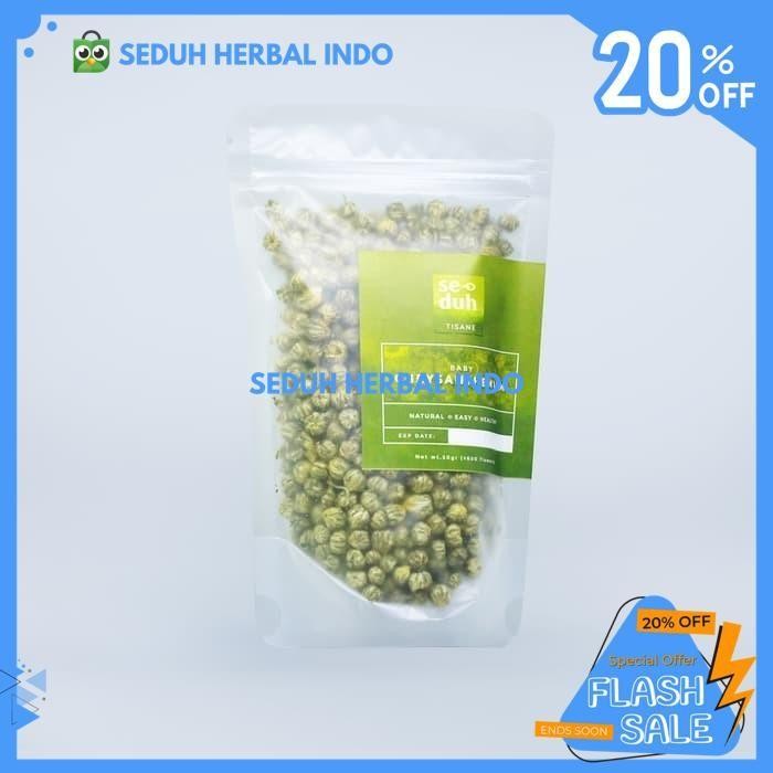 

KUNCUP KRISAN KERING TEH BABY CHRYSANTHEMUM 50 GRAM TERBAIK