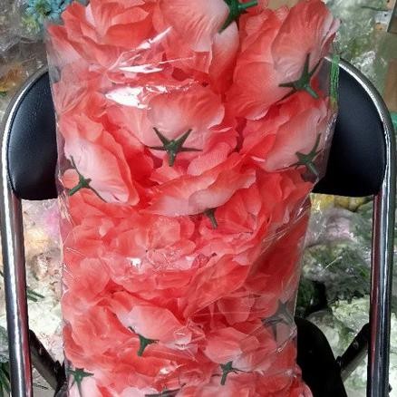 Rose Tanpa Tangkai Isi 100 Pcs . Bunga Mawar Mak Artificial. Kepala Ma