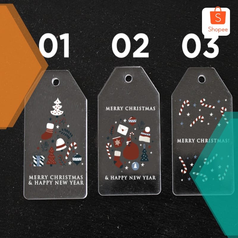 

Murah Christmas Tag Akrilik / Label Hiasan Hampers Natal / Tag Natal Keren