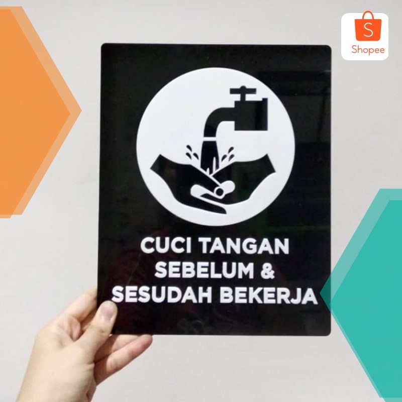 

Murah Cuci Tangan Sign Acrylic | 20 x 25 cm | Sign Board Akrilik Keren