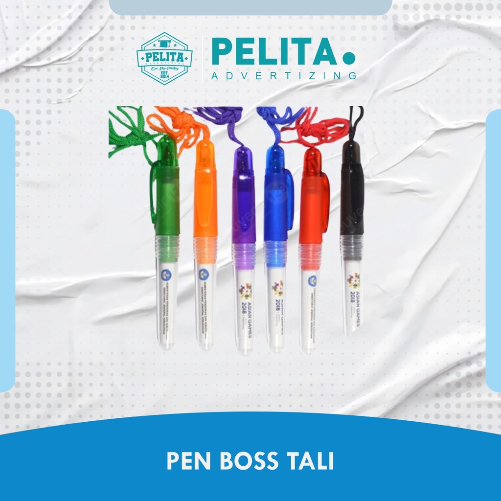 

Pulpen Boss Tali / Pulpen Plastik Promosi / Ballpoint Souvenir cetak logo custom Pulpen pen bulpen bulpoin promosi boss / bos tali custom printing fullcolor