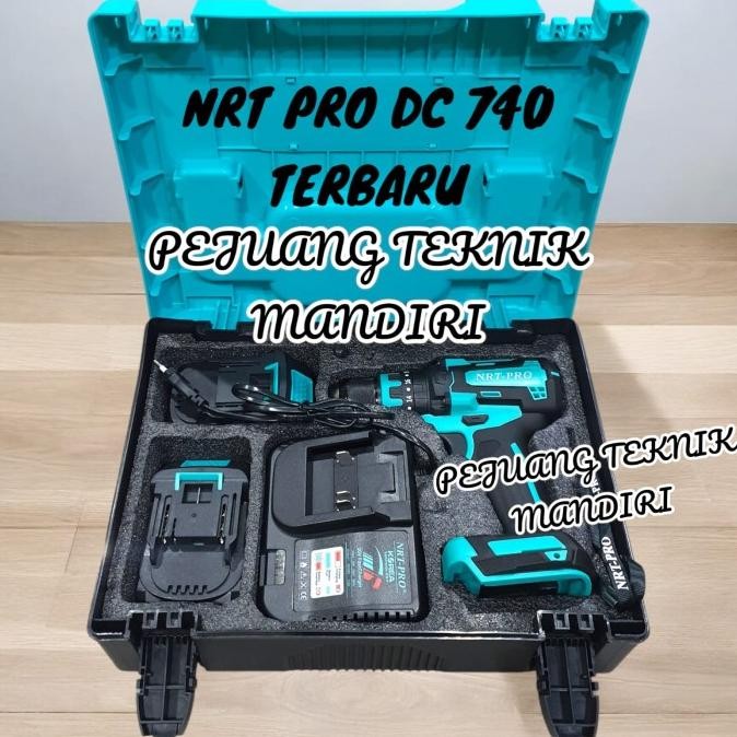 Mesin Bor Cordless Brushless Nrt Pro Dc740 Set / Nrt Pro Dc-740 Set
