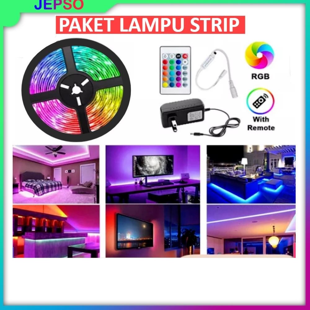 Best Seller Paket Led Lampu Strip 1 Set 2835 Rgb 5Meter / 10Meter Anti Air Remot Lampu Led Hias Warn