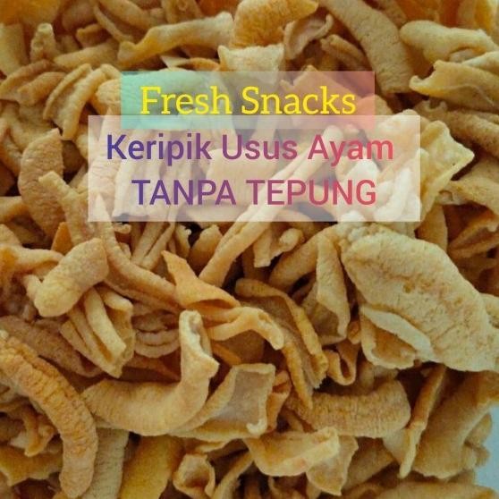 

Keripik Usus Ayam 400Gr Tanpa Tepung / Kripik Keto Fresh Sna
