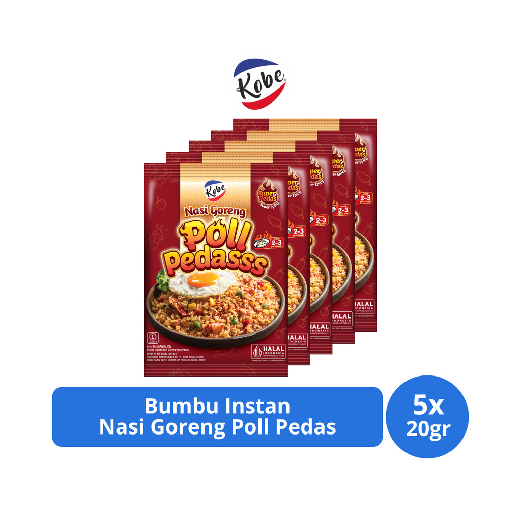 

Kobe Bumbu Instan Nasi Goreng Poll Pedas 20gr x 5 pcs