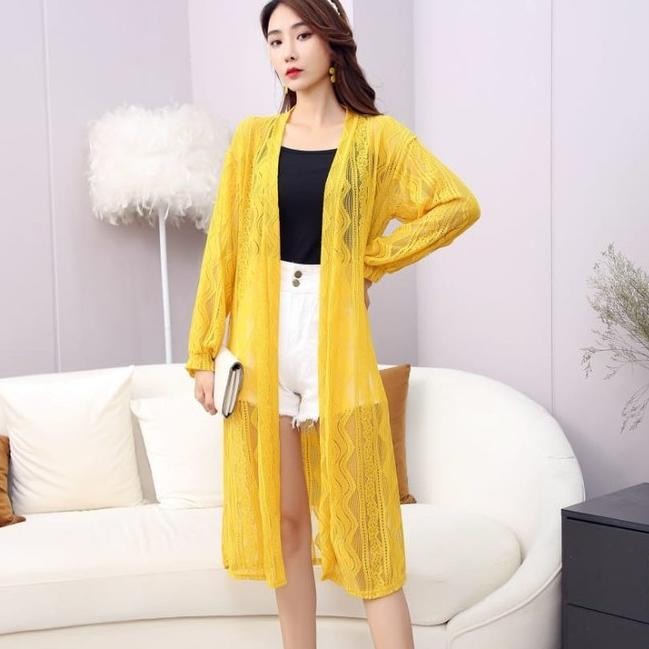 ONNIEFASHION Jasmine Long Outer Cardigan Lace Import pantai wanita #2 tpd