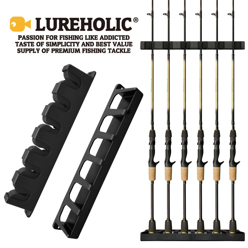 Rak Pancing Dinding Vertikal Tempat Joran Tegek Tegak 6 Slot Rod Holder