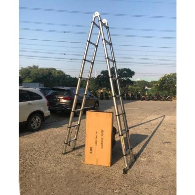 tangga teleskopik double 6,4 meter