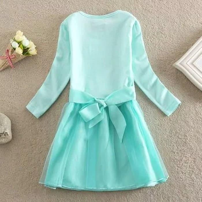 Baju Dress Frozen Elsa + Wig Elsa Frozen