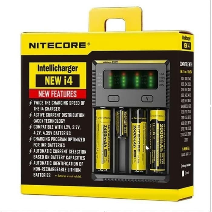 Nitecore i4 Battery Charger 100% Authentic by Nitecore- Charger 4 Slot