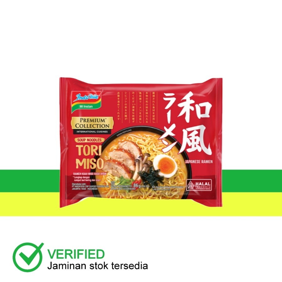 

Indomie Mie Instan Premium Japanese Tori Miso Ramen 86 g