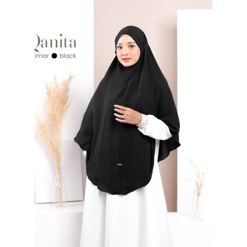 Jilbab Hijab Khimar Bergo Qanita Non Pad Tali By Audina - Bla, L