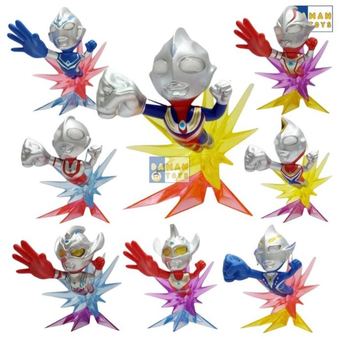 Mainan Figure Ultraman 8pcs Ultra Seven Dyna Z Delta Geed Ribut Ginga