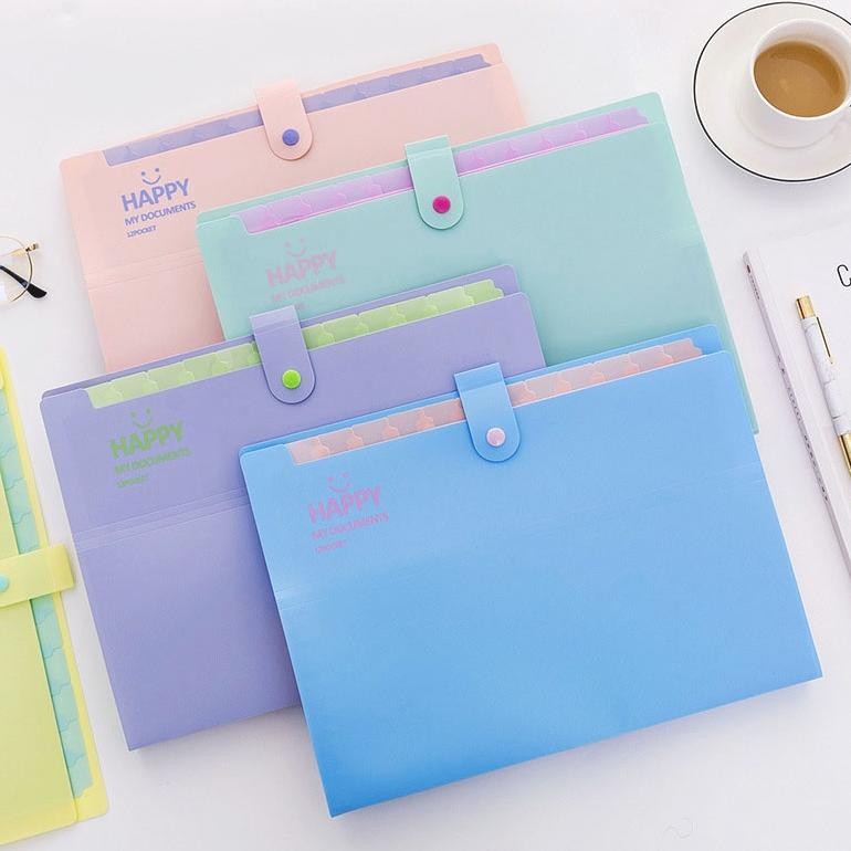 

ORIGINAL Winzige A4 Tas File Lucu 12 Sekat Indeks Bahan Aesthetic 12 Slot Document Bag A4 File Folder Organizer ta-70