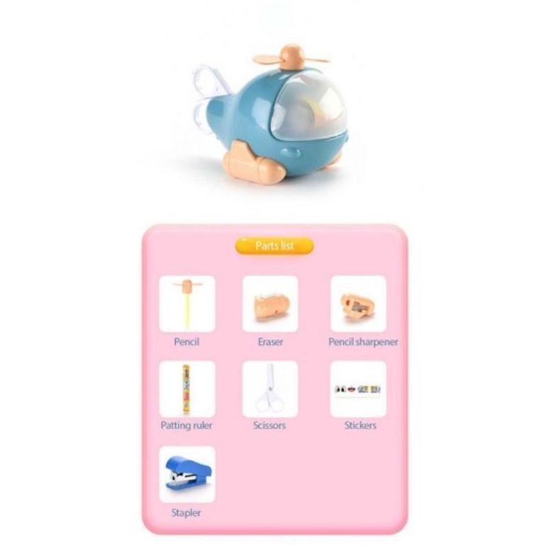 

VIRAL 6 pcs / Set Kotak Pensil Bentuk Helikopter Lucu Multifungsi Untuk Anak Aircraft Stationary Set ZX41