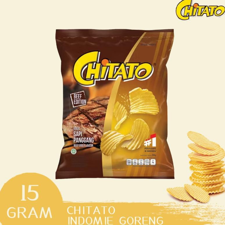 

CHITATO Daging Sapi Panggang 15G Keripik Kentang Daging Sapi BBQ BBQ Makanan Ringan Anak RECER