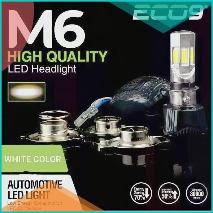 LAMPU LED MOTOR PUTIH AC DC SUPER TERANG H4 H6 H7 6SISI LUMINOS M6 14