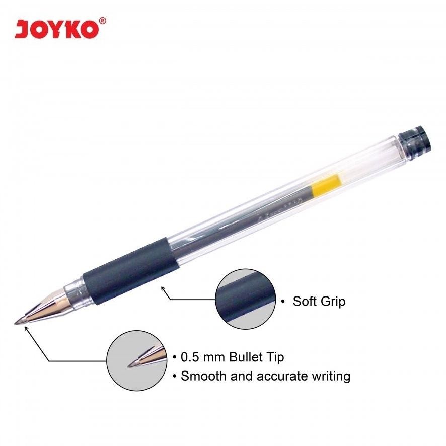 

gha-65 Pulpen Gel Joyko Tahan Air 0.5m JK - 100 ( 1 Pack Isi 12 PCS) Premium