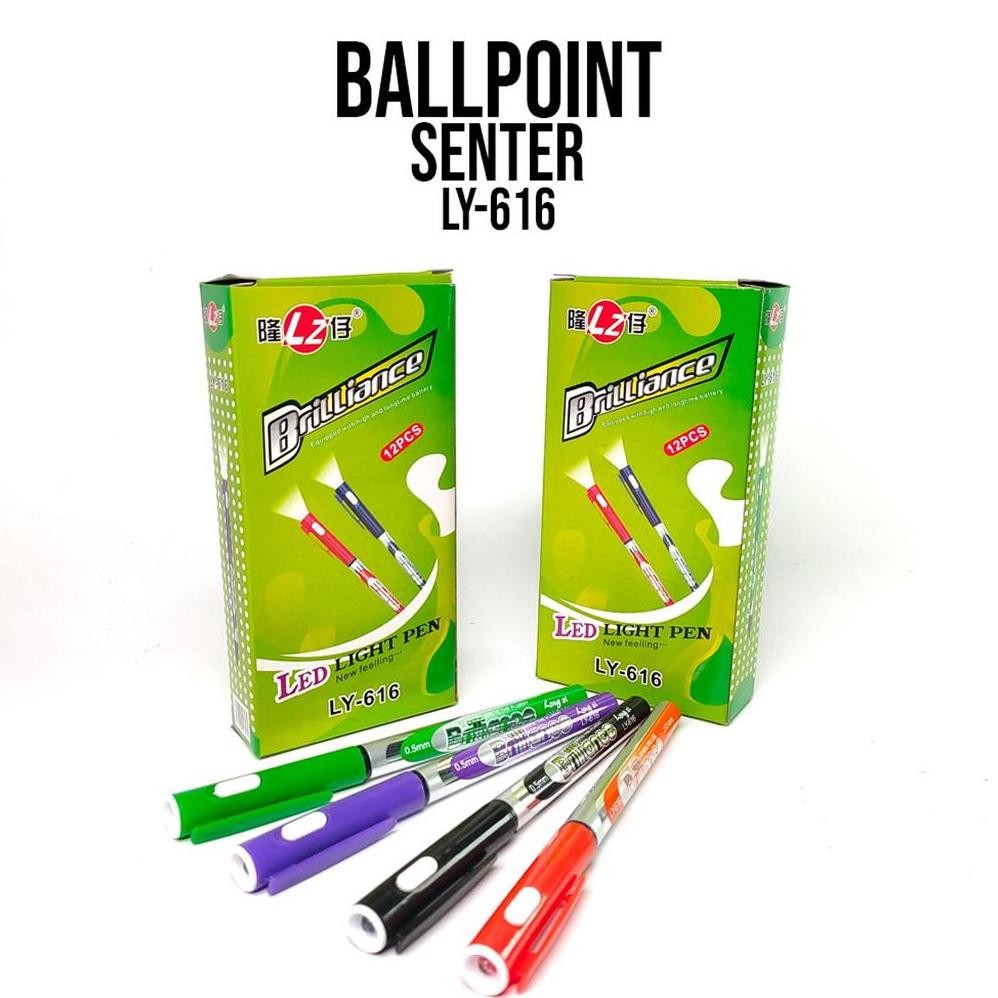 

Oy58 12pcs Pulpen + Senter LY616 / 1pack Pulpen Senter Terlaris