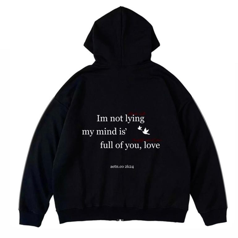 Satisfaction Hoodie Boxy Kiss Your Heart Black