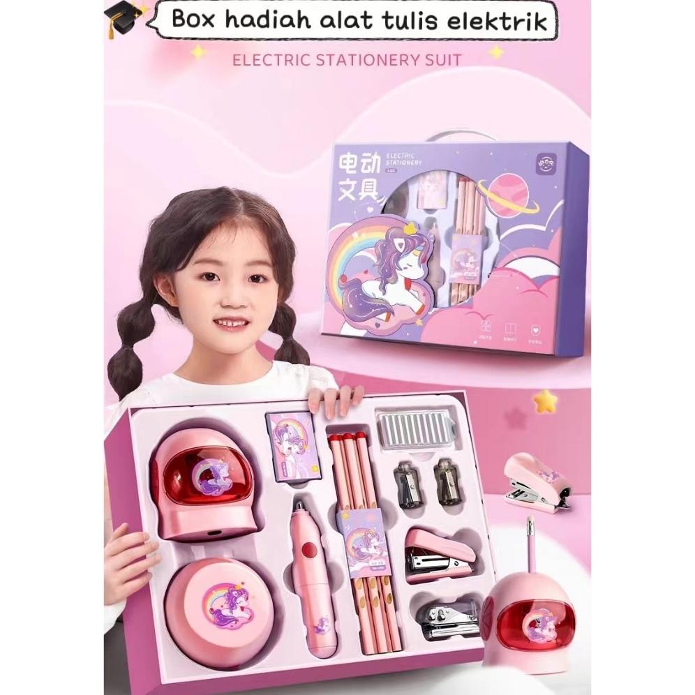 

Ox04 Rhaast Electric Stationery Set / Set Alat Tulis Elektronik Rautan Penghapus Vacuum Pencil 11 In 1/Set Alat Tulis Elektronik Belajar Anak Perempuan Kado Sale