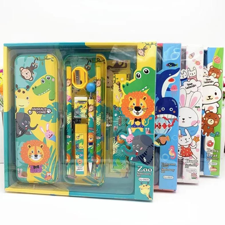 

ukd-23 Kotak Pensil Anak Set 7In1 Stationery Untuk Hadiah Anak / Sekolah / Kotak Pensil Karakter Murah / Alat Tulis Termurah