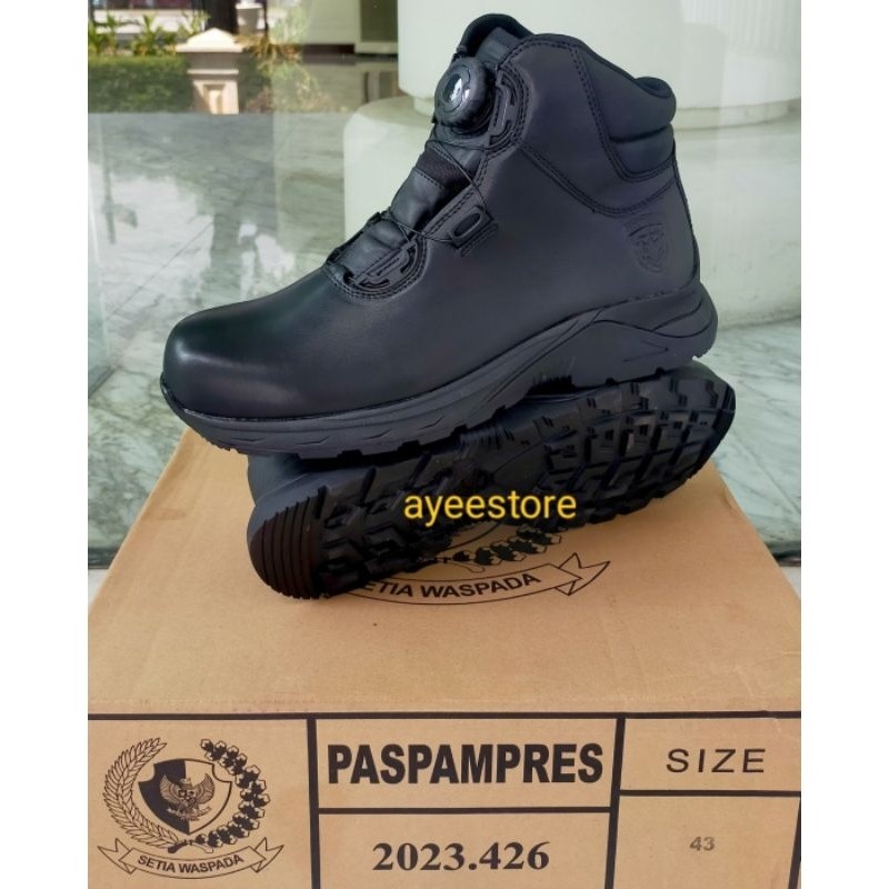Sepatu Taktikal Tali Putar Asli Jatah Paspampres / Taktikal Paspampres / Sepatu Taktikal Tali Putar
