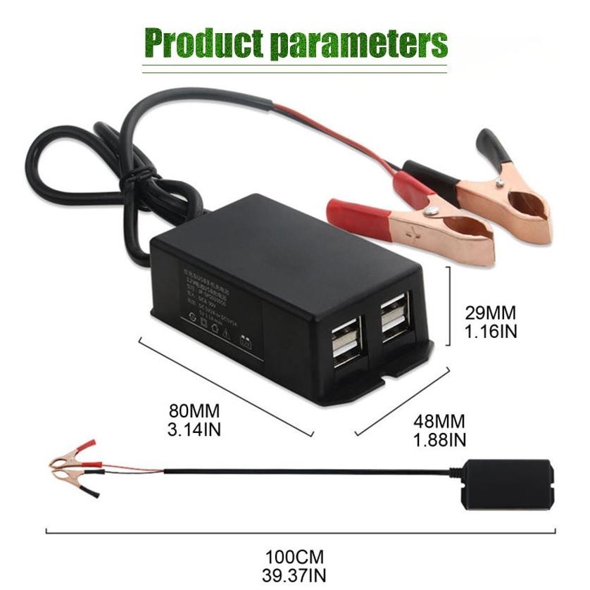 Aksesoris Sepeda Motor Lainnya 4 USB Charger Aki di Motor - Sambungan Charger HP ke Aki Motor - Casa
