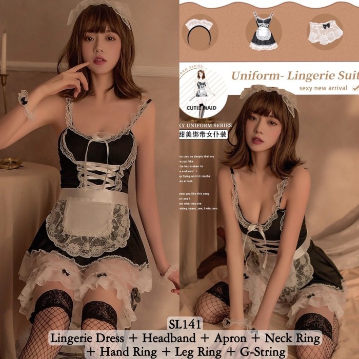 TERMURAH Lingerie costume maid babydoll baju sexy cosplay pembantu wanita 141