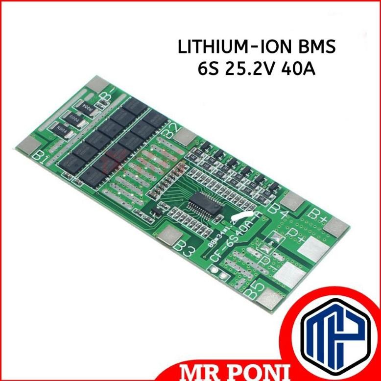 Premium Modul BMS 6S 24V 40A Baterai Lithium 18650