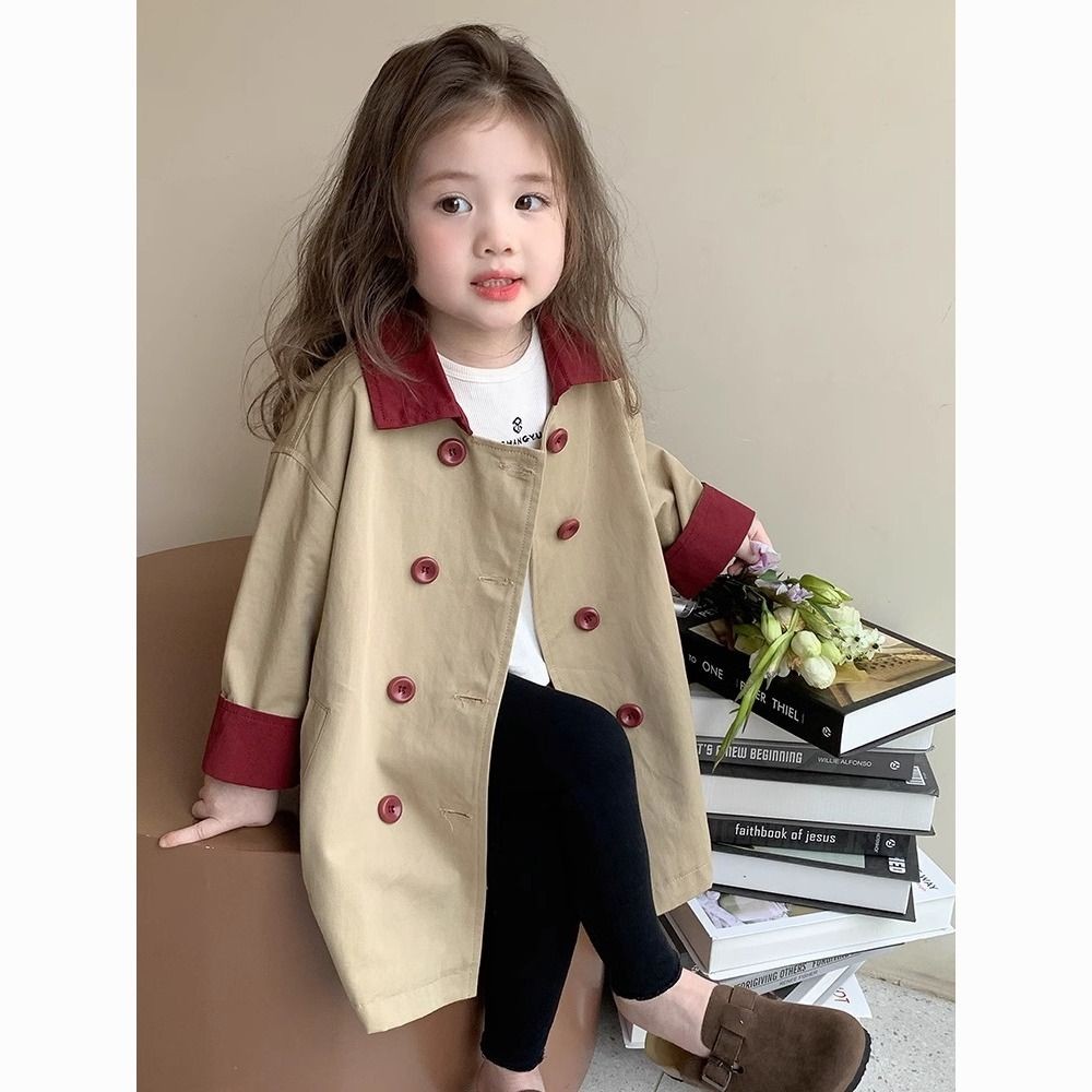 Baju Modis Anak Perempuan, Baju Trench, Panjang Setengah, Modis