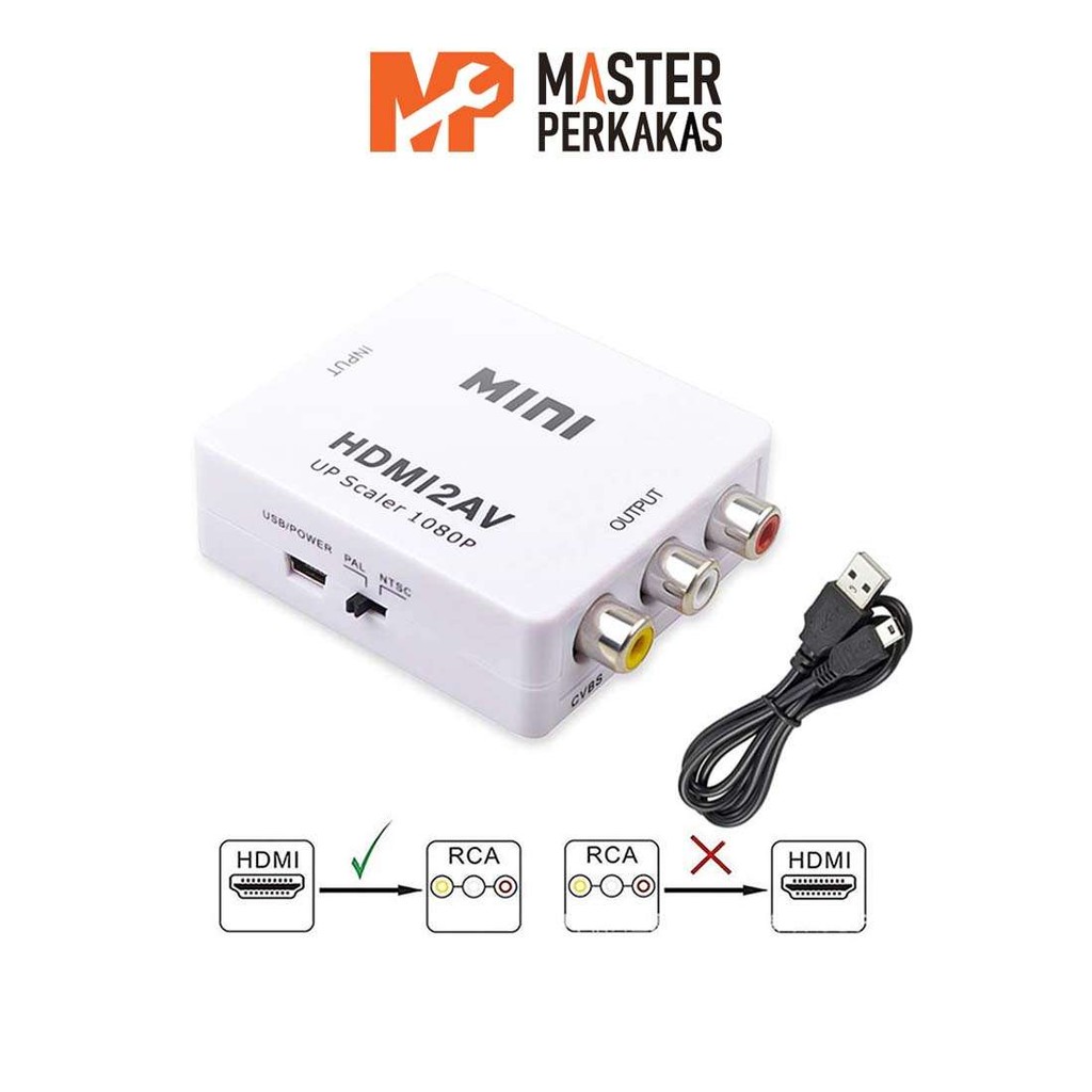 Mini HDMI2AV Converter MP / HDMI To RCA AV Adaptor / Box TV Tabung