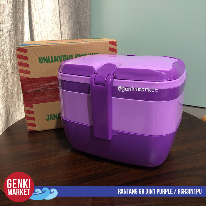 

Terbaru Rantang Makan / Tempat Makanan 3 tingkat GR3in1 - Tempat Bekal Makanan - Purple Limited