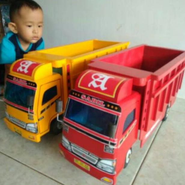 Terlaris Mainan Mobil Truk Oleng Kayu Truck Oleng Miniatur Mobilan Truk Oleng Kayu Besar 50Cm Mainan