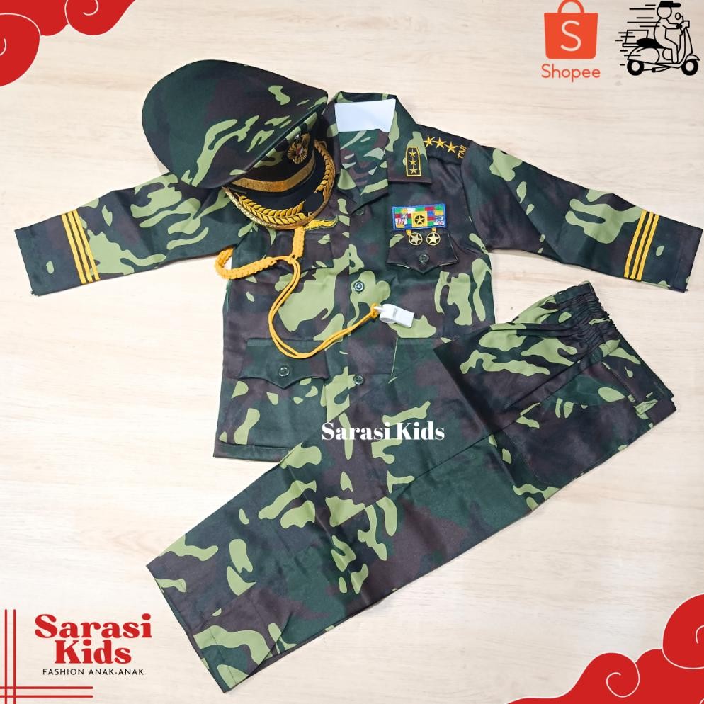Baju Tentara Anak Laki Laki Kostum Profesi Tni Jendral Cilik Baju Tni Jendral Anak Laki Laki Baju Tn