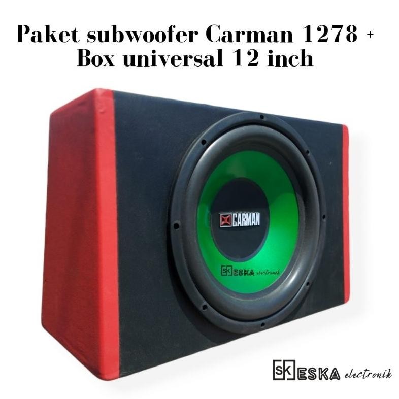 PALING OKK - PAKET SUBWOOFER CARMAN 10 INCH 12 INCH PLUS BOX UNIVERSAL MDF