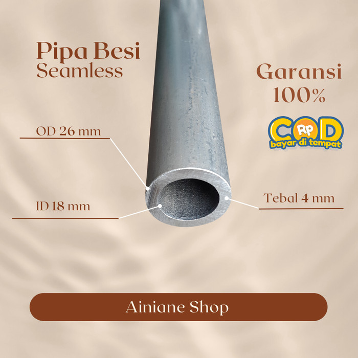 Pipa Besi Seamless Tebal 4 Mm 3/4 Inch Panjang 100Cm /Besi Bulat High Quality