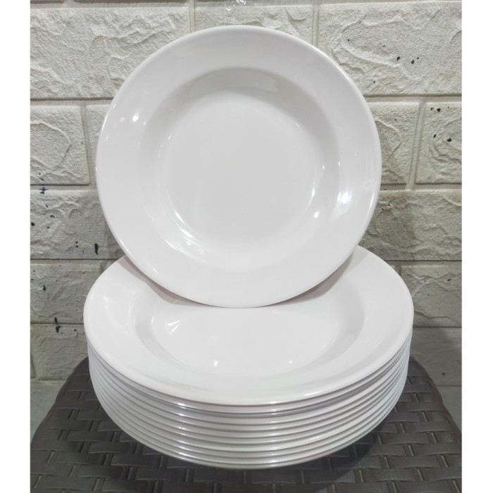 Haehae Piring Melamin Putih / Piring Makan Melamin 9" / Piring Makan Lusinan