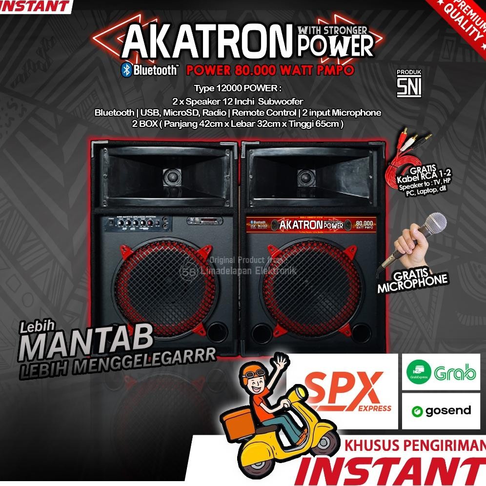 PALING OKK - KHUSUS INSTANT - SPEAKER AKTIF 12 INCH INCHI BLUETOOTH BASS MANTAB SUBWOOFER 1285 POWER