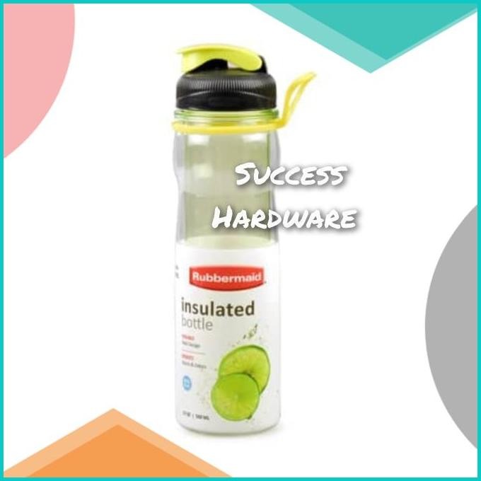 RUBBERMAID BOTOL MINUM DOHBLE WALL 500ML ASTDA 1808131-BOTTLE DBL WAL