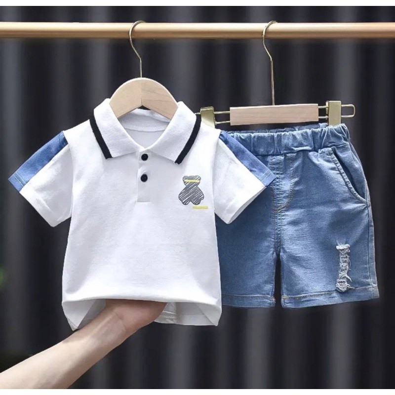 Setelan Anak Laki2 Atasan Bawahan Cowok t Fashion Anak2 Setcelan Terbaru 2024 Oneset Tanggung Umur 3