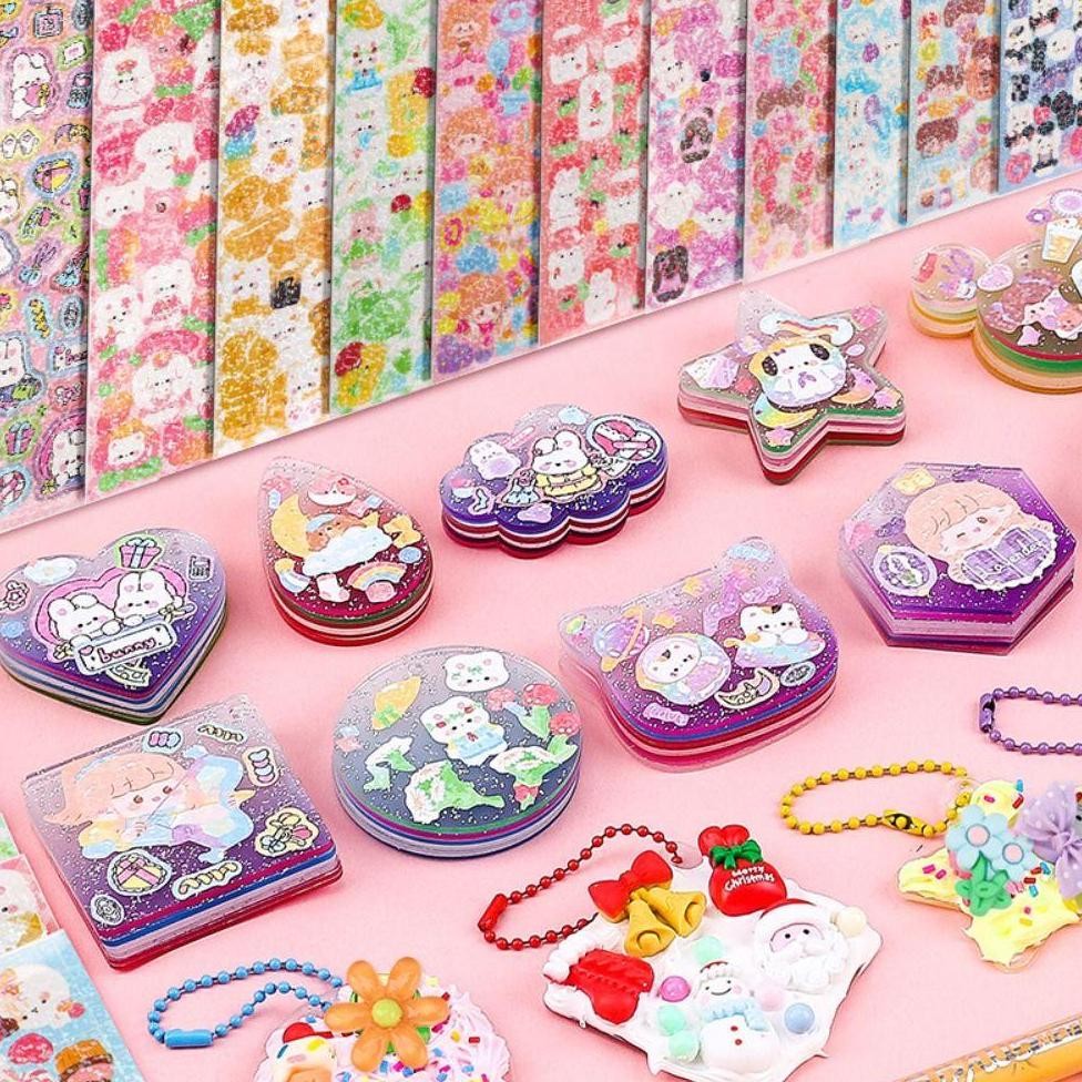 

dh-68 Penjual Lokal670pcs Set Guka Stiker Set DIY Warna Mainan Anak Perlengkapan Sekolah Bahan Akun Manual Alat Tulis Anak Sticker Guka Happy Kotak Tiga Lapis Yang Original
