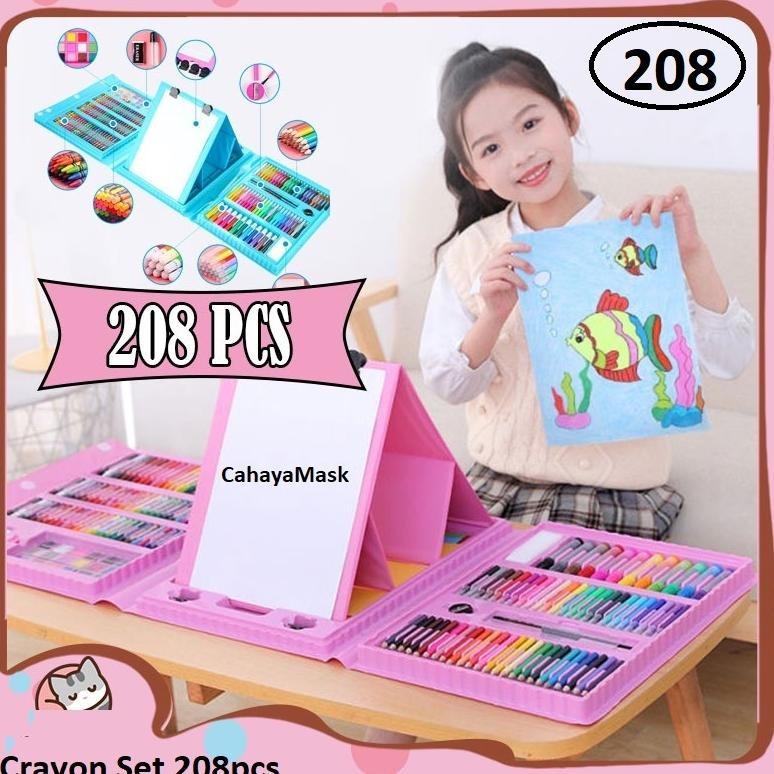 

et-98 Crayon Set 208 pcs/Pensil Warna/Alat Menggambar Original