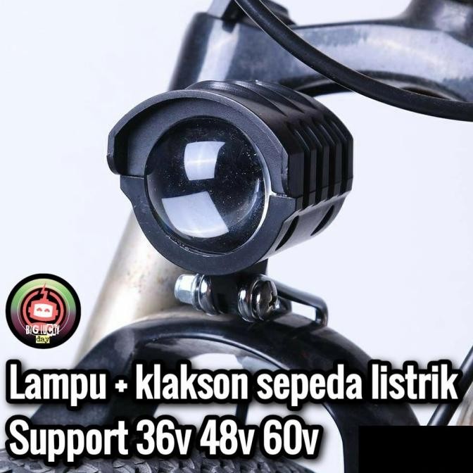 Lampu + Klakson Sepeda Listrik 36V 48V 60V Headlamp Scooter Listrik Original