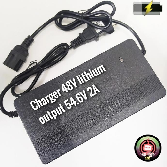 Charger Sepeda Listrik 48V 2A 54.6V Lithium 10Ah 12Ah 15Ah Sparepart Original