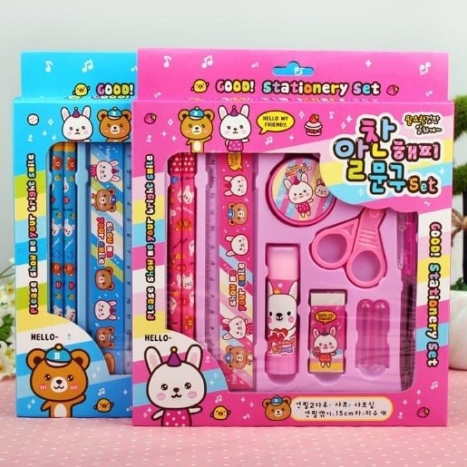 

COD Mini Stationary Set Set Alat Tulis Sekolah 15 in 1 Pensil Set Karakter Sale