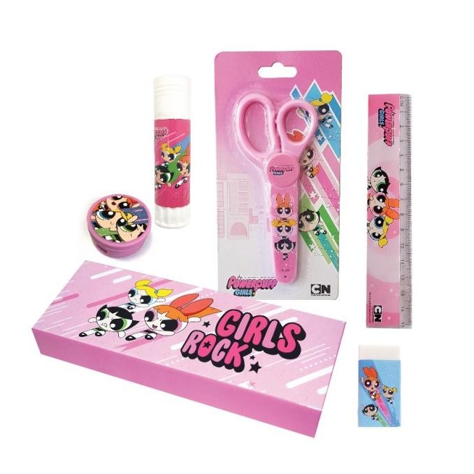 

uk-68 Powerpuff Girls Stationery Set / Paket Alat Tulis Sekolah Kotak Pensil Original