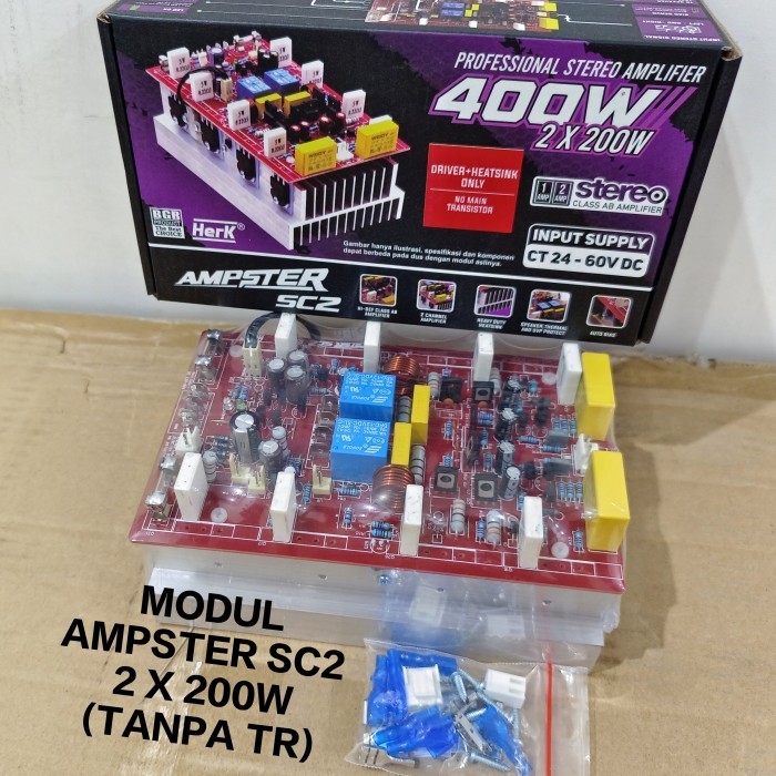 cusss order] Kit Power Amplifier Modul Stereo Ampster SC2 SC 2 2x200W (Tanpa TR)
