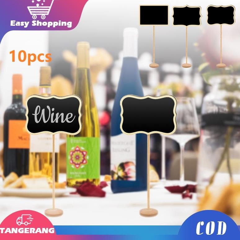 

Terbaru 10Pcs Mini Chalkboard Papan Tulis Mini Black Board Mini Stand Board Flase Sale